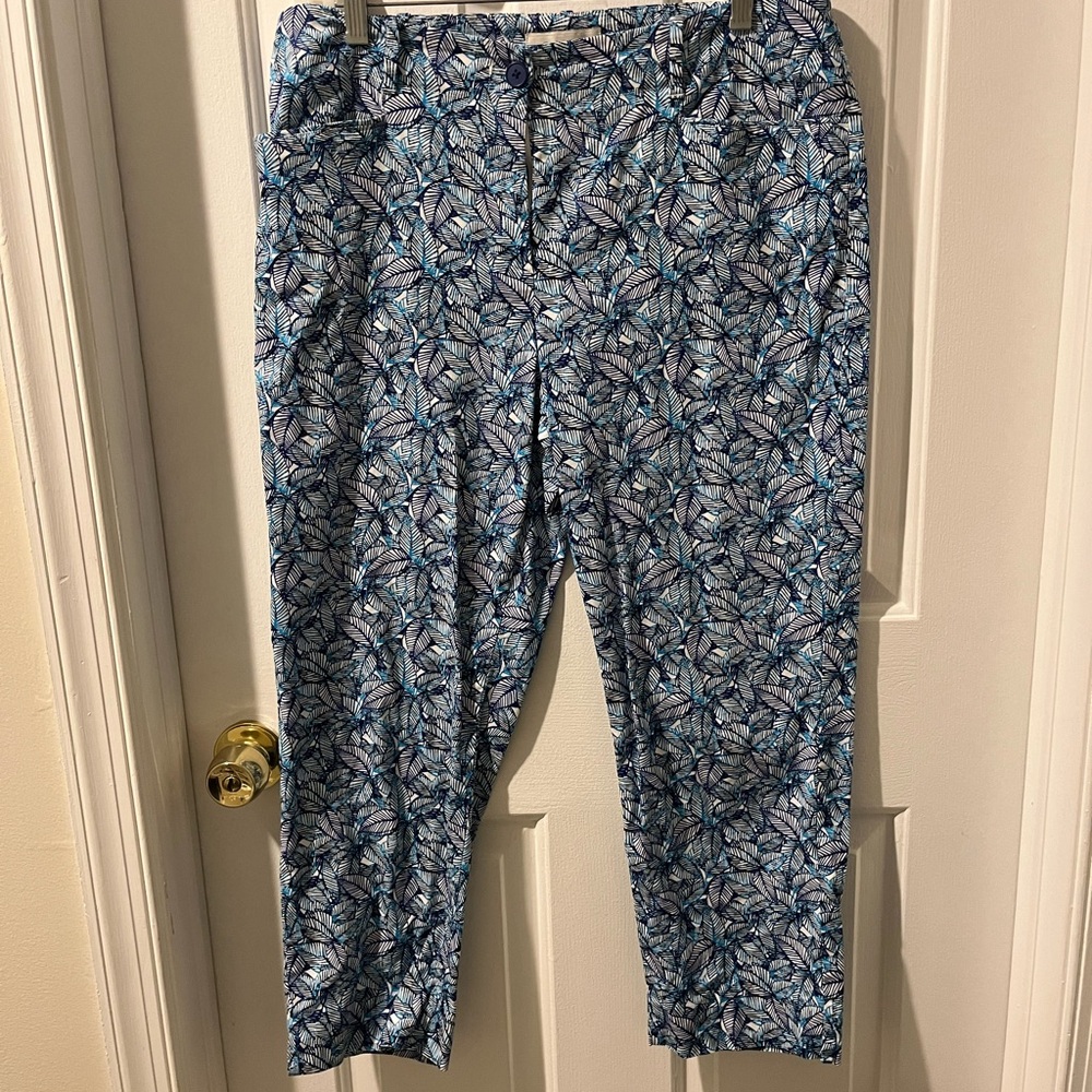Talbots women’s  Blue and Black Patterned Chinos